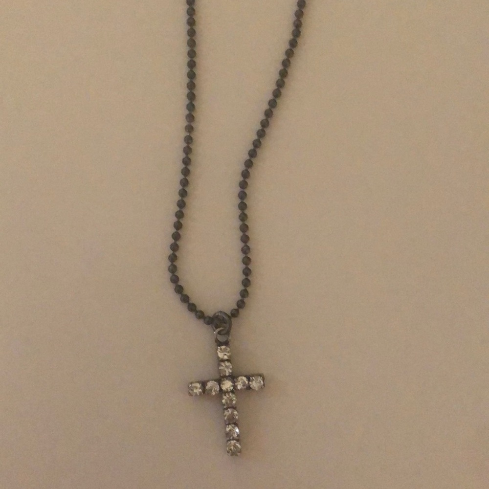Studded cross necklace